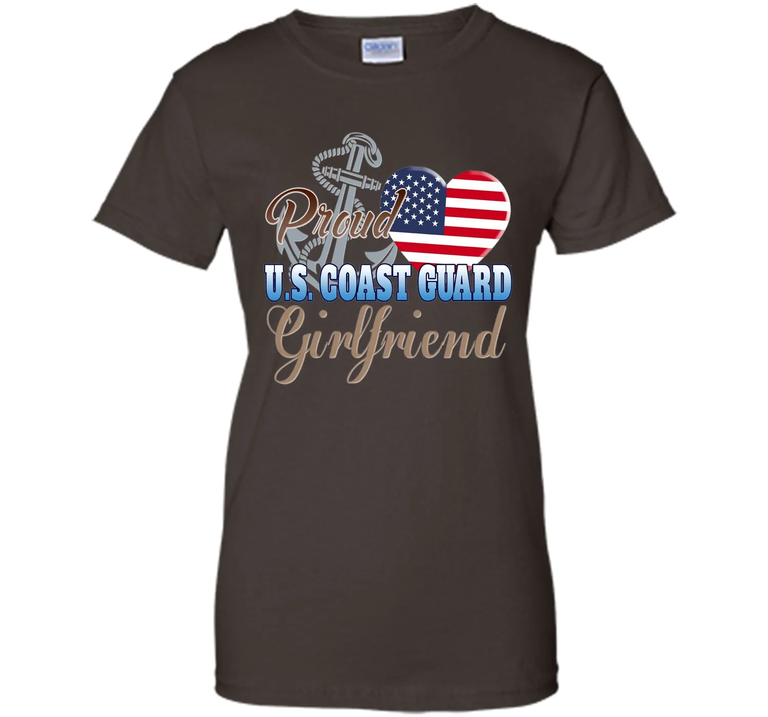 Proud U.S. Coast Guard Girlfriend Patriotic Heart T Shirt t-shirt