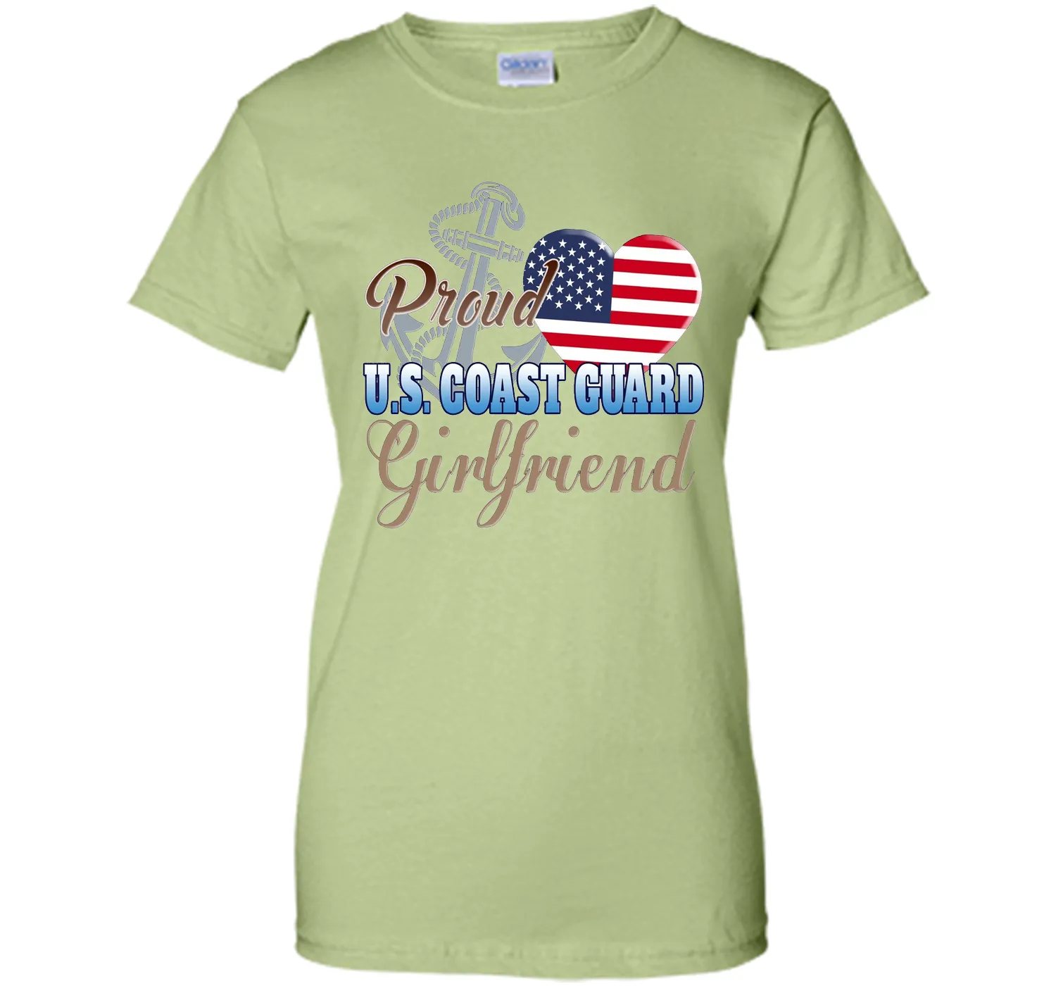 Proud U.S. Coast Guard Girlfriend Patriotic Heart T Shirt t-shirt
