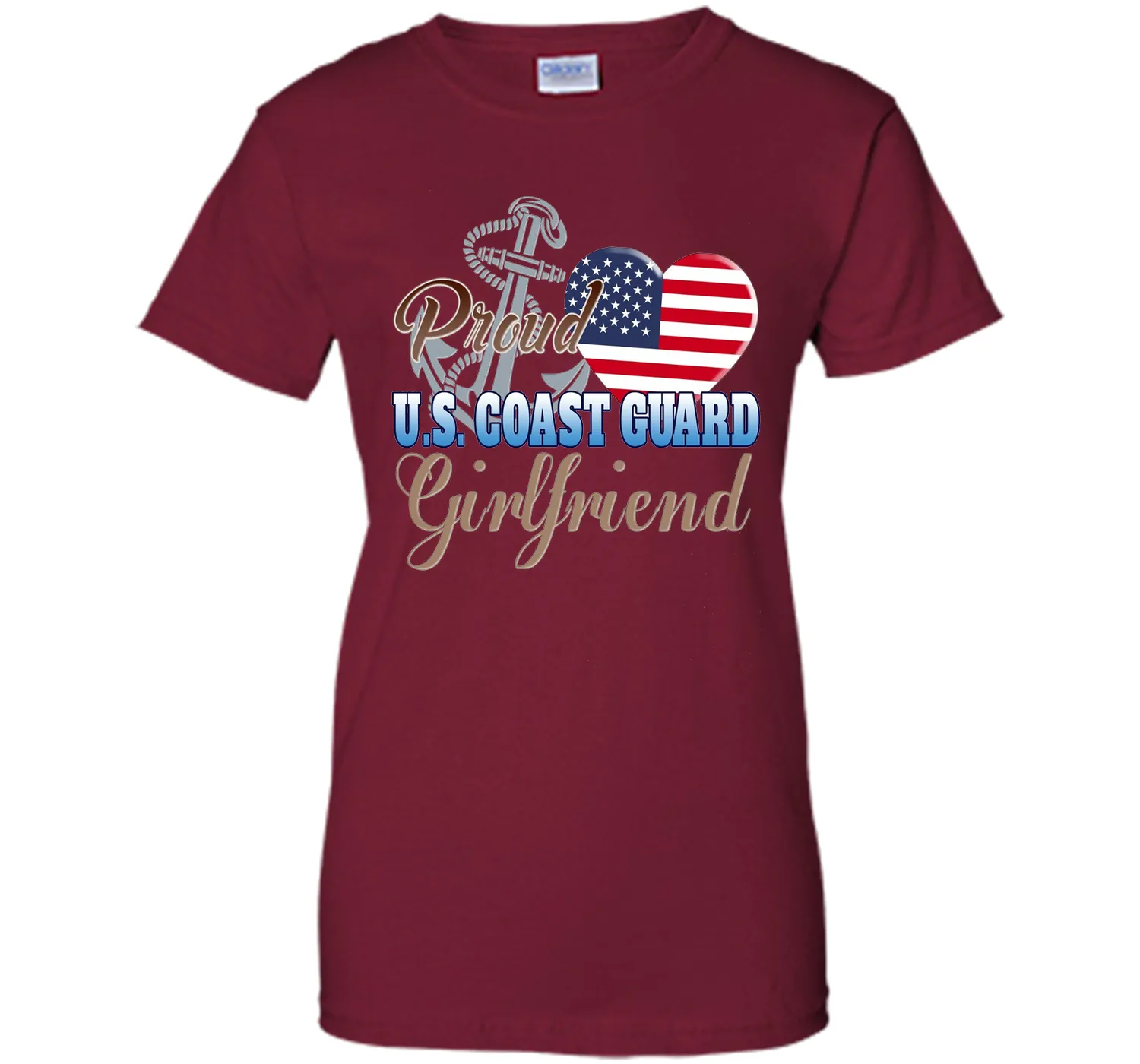 Proud U.S. Coast Guard Girlfriend Patriotic Heart T Shirt t-shirt