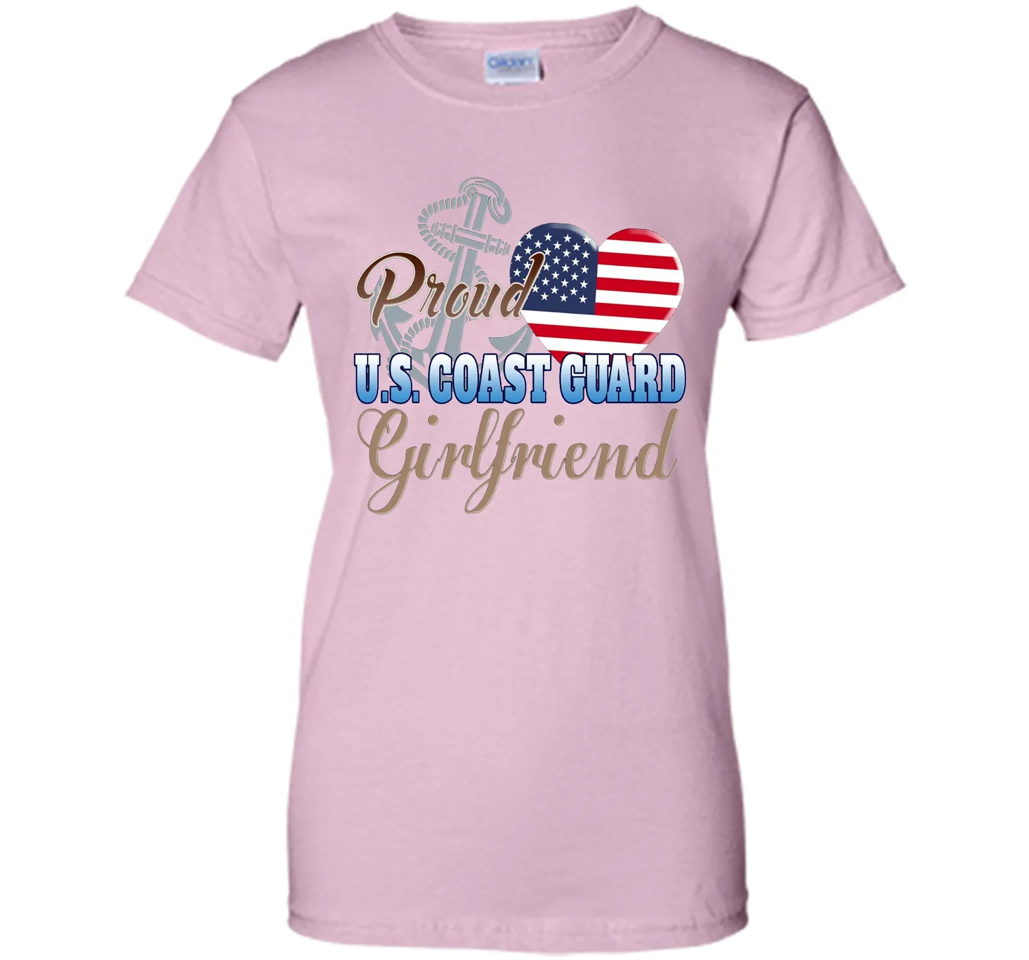 Proud U.S. Coast Guard Girlfriend Patriotic Heart T Shirt t-shirt