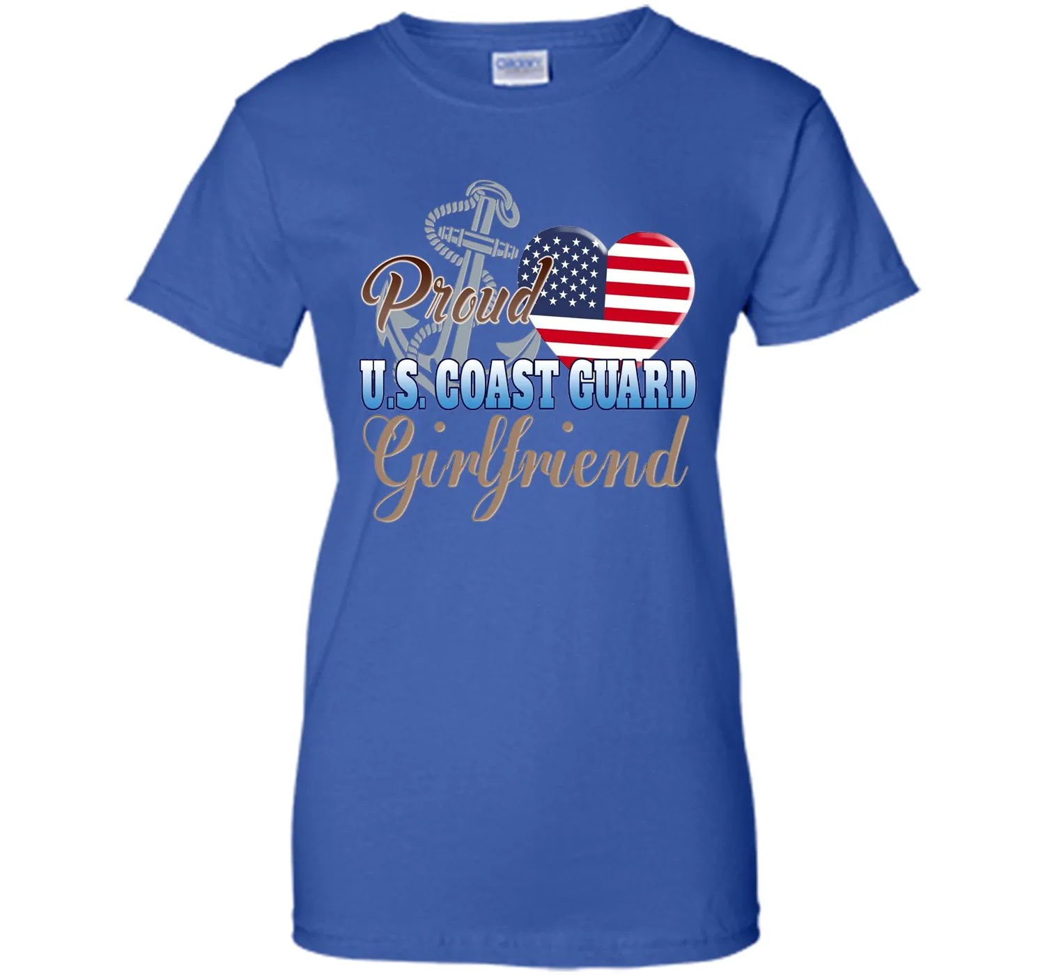 Proud U.S. Coast Guard Girlfriend Patriotic Heart T Shirt t-shirt