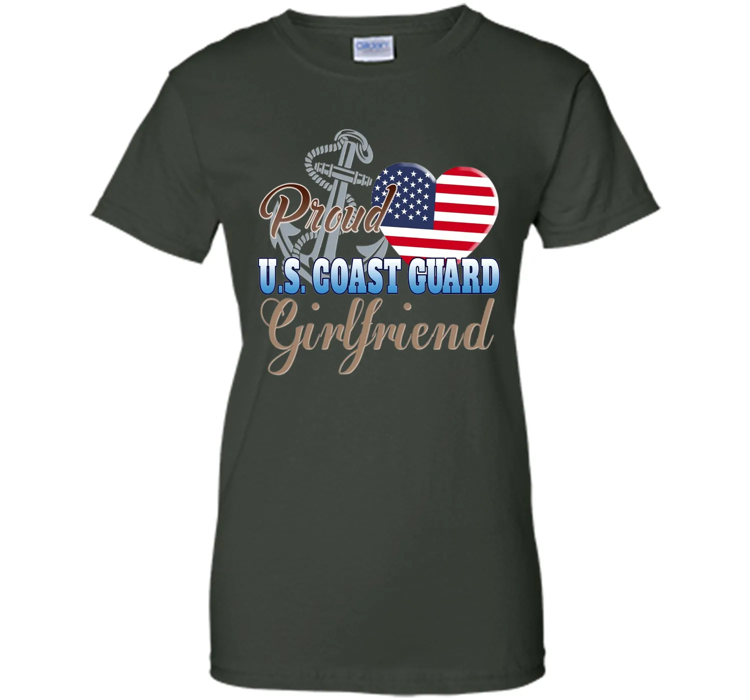 Proud U.S. Coast Guard Girlfriend Patriotic Heart T Shirt t-shirt