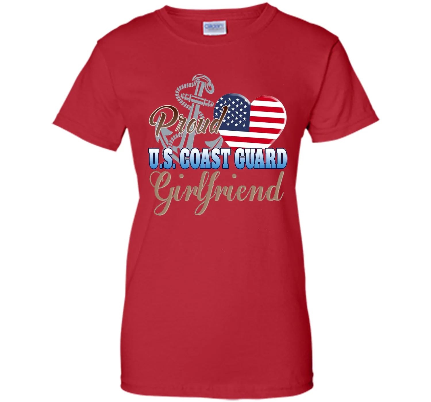 Proud U.S. Coast Guard Girlfriend Patriotic Heart T Shirt t-shirt
