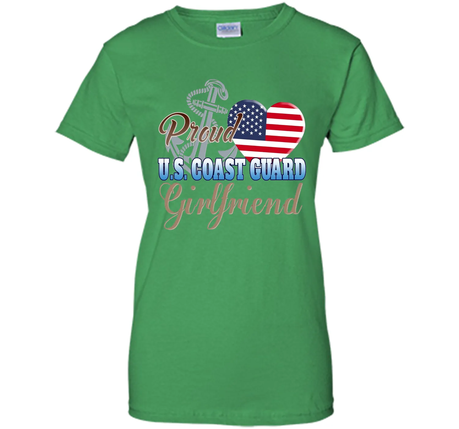 Proud U.S. Coast Guard Girlfriend Patriotic Heart T Shirt t-shirt