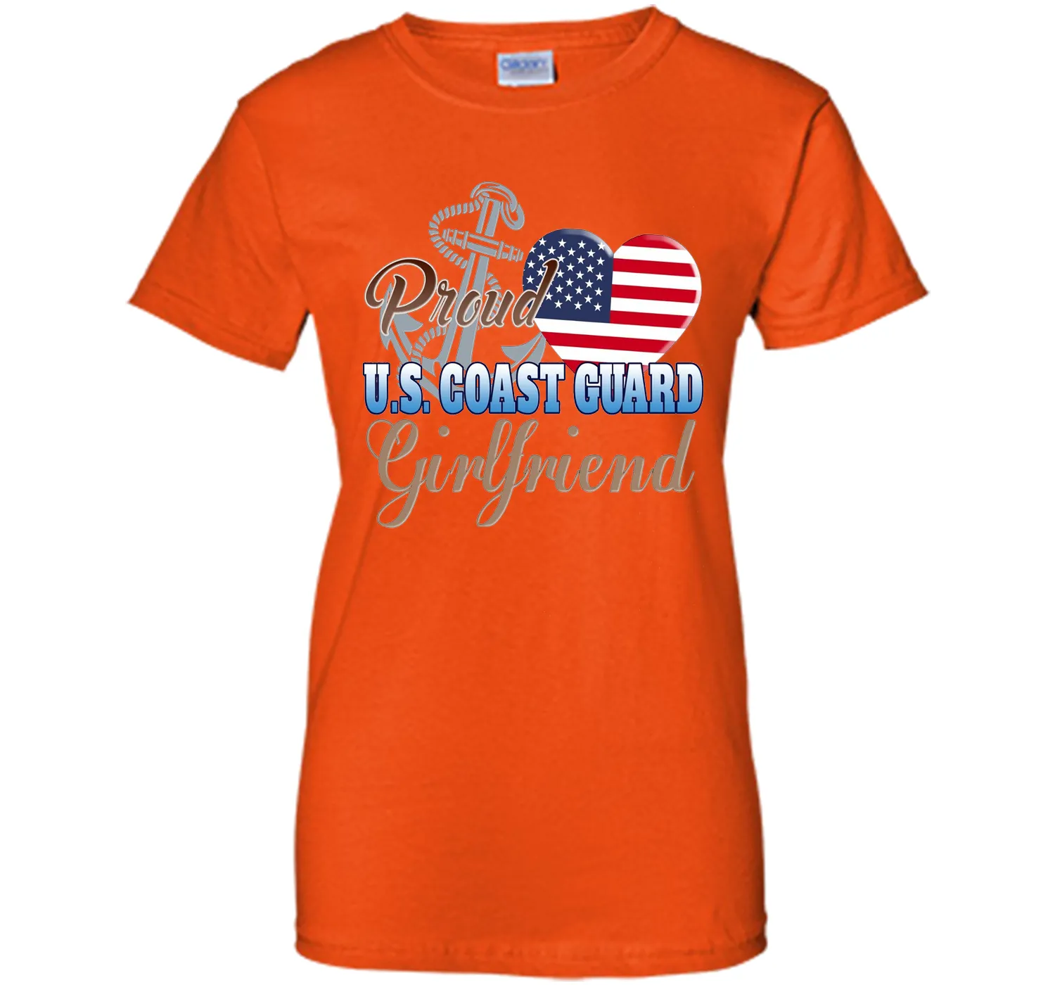 Proud U.S. Coast Guard Girlfriend Patriotic Heart T Shirt t-shirt