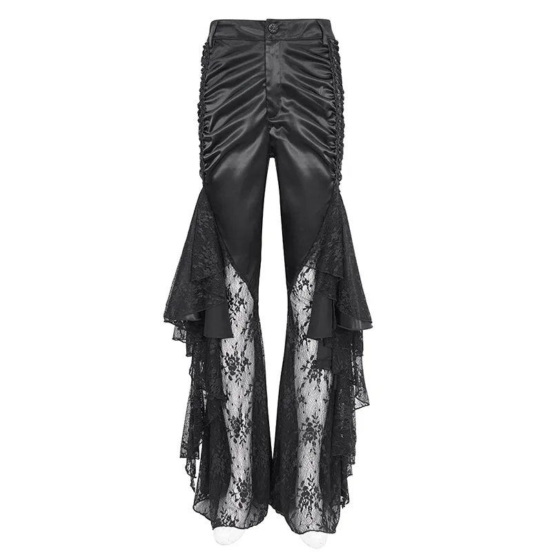 PT241 Gathered flared trousers with side seams