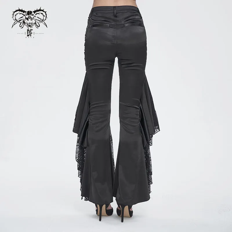 PT241 Gathered flared trousers with side seams