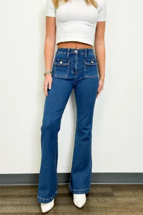 Rayne Patch Pocket Flare Jeans