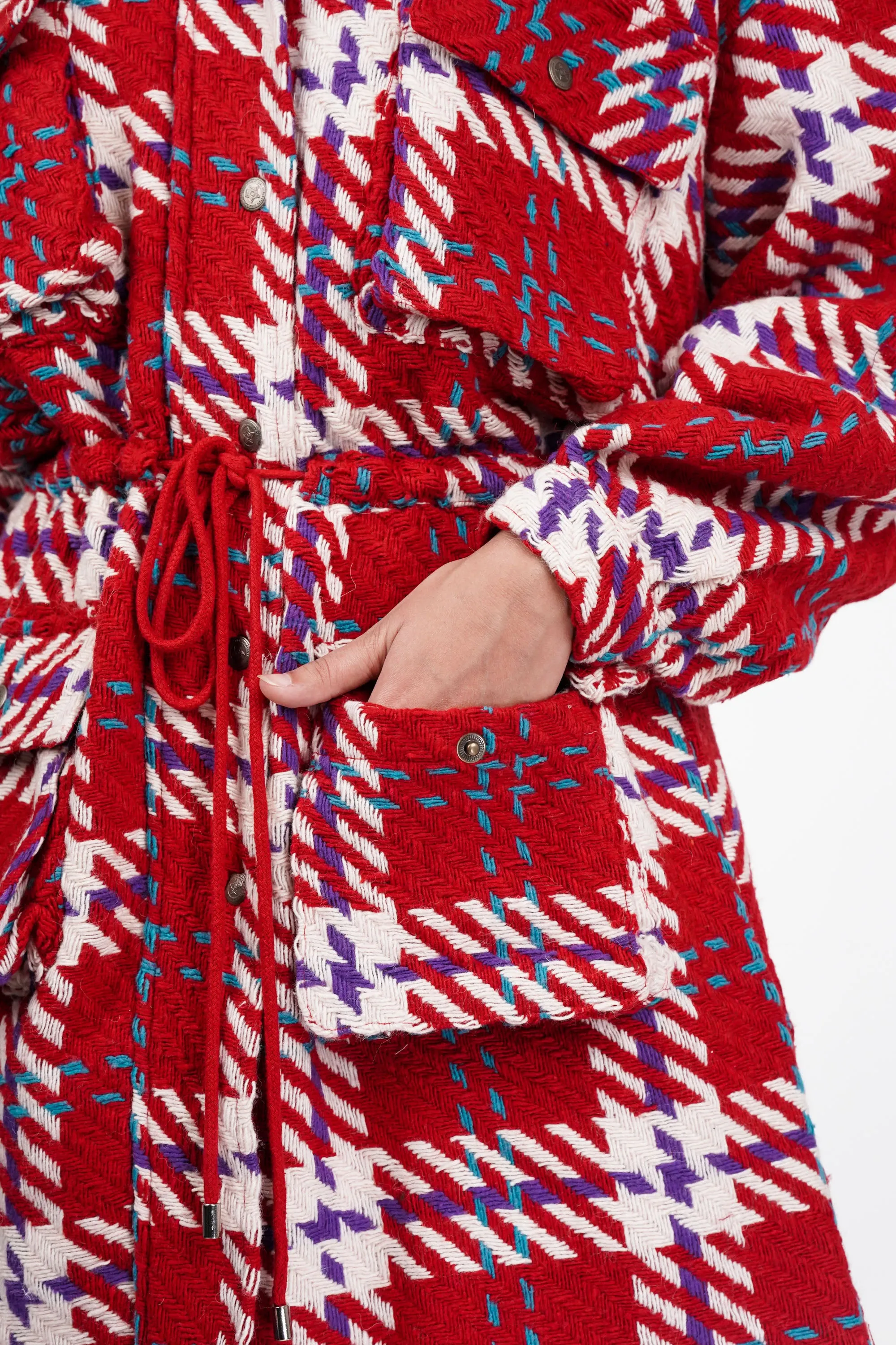 Red Rebel Oversized Tweed Shacket Dress