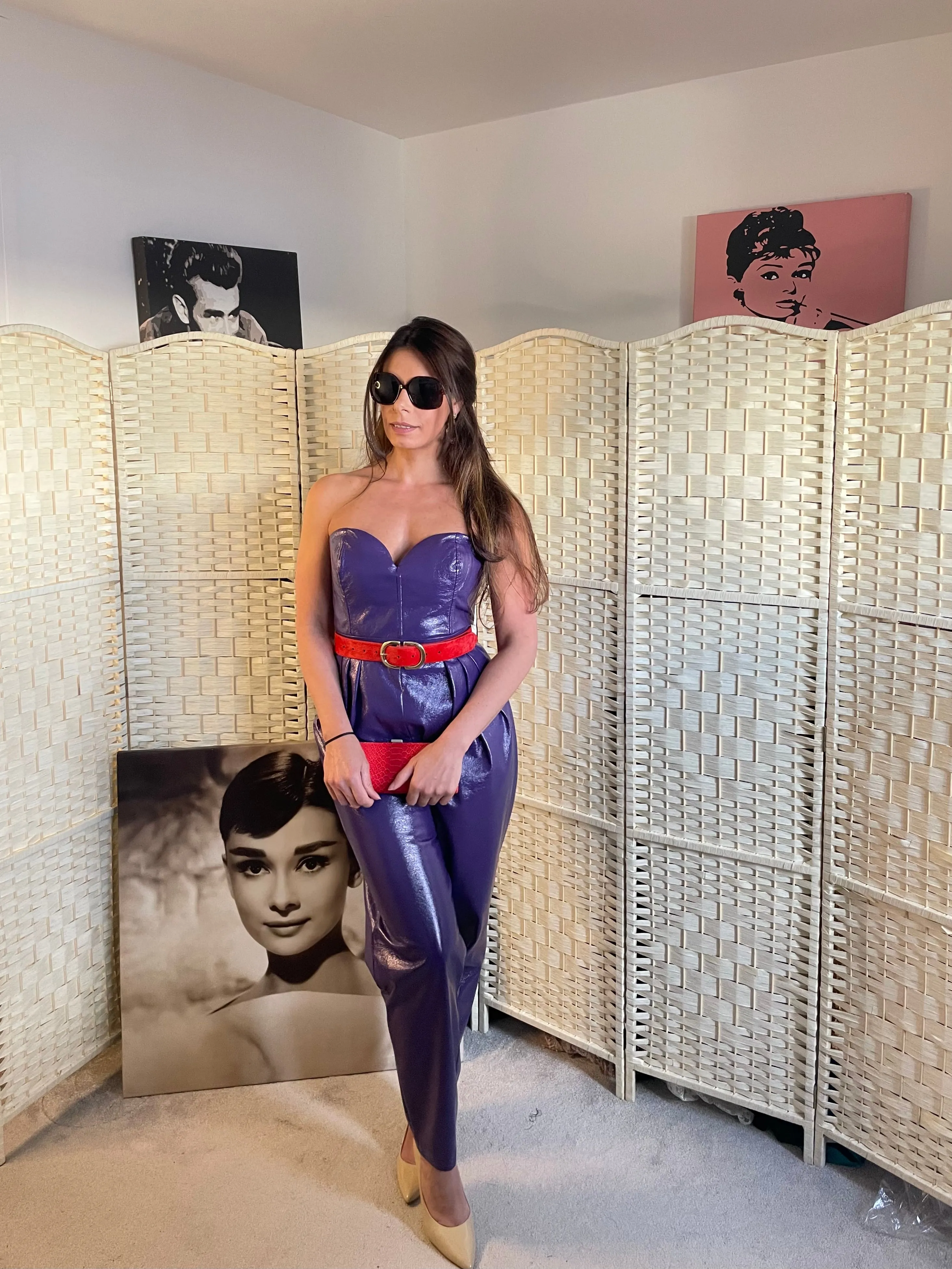 RENT Purple PVC 80’s Jumpsuit