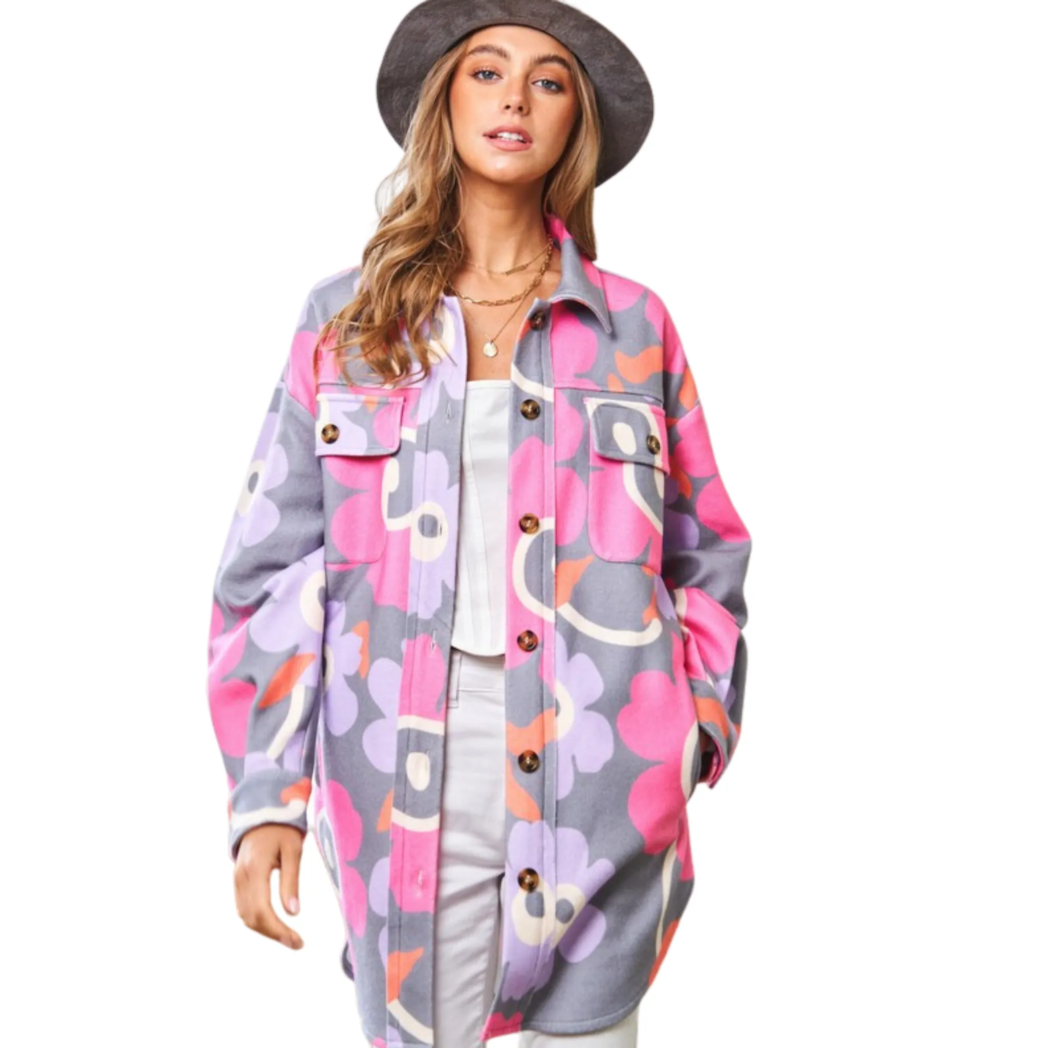 Retro Floral Shacket