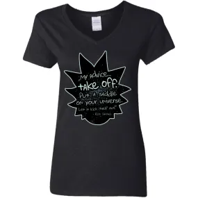 Rick And Morty My Advice  Take Off Women V-Neck T-Shirt