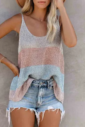 Round Neck Knitted Vest Top