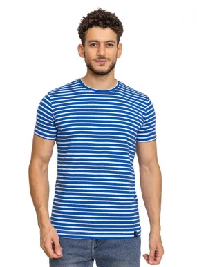 Royal Blue Striped Round T-shirt