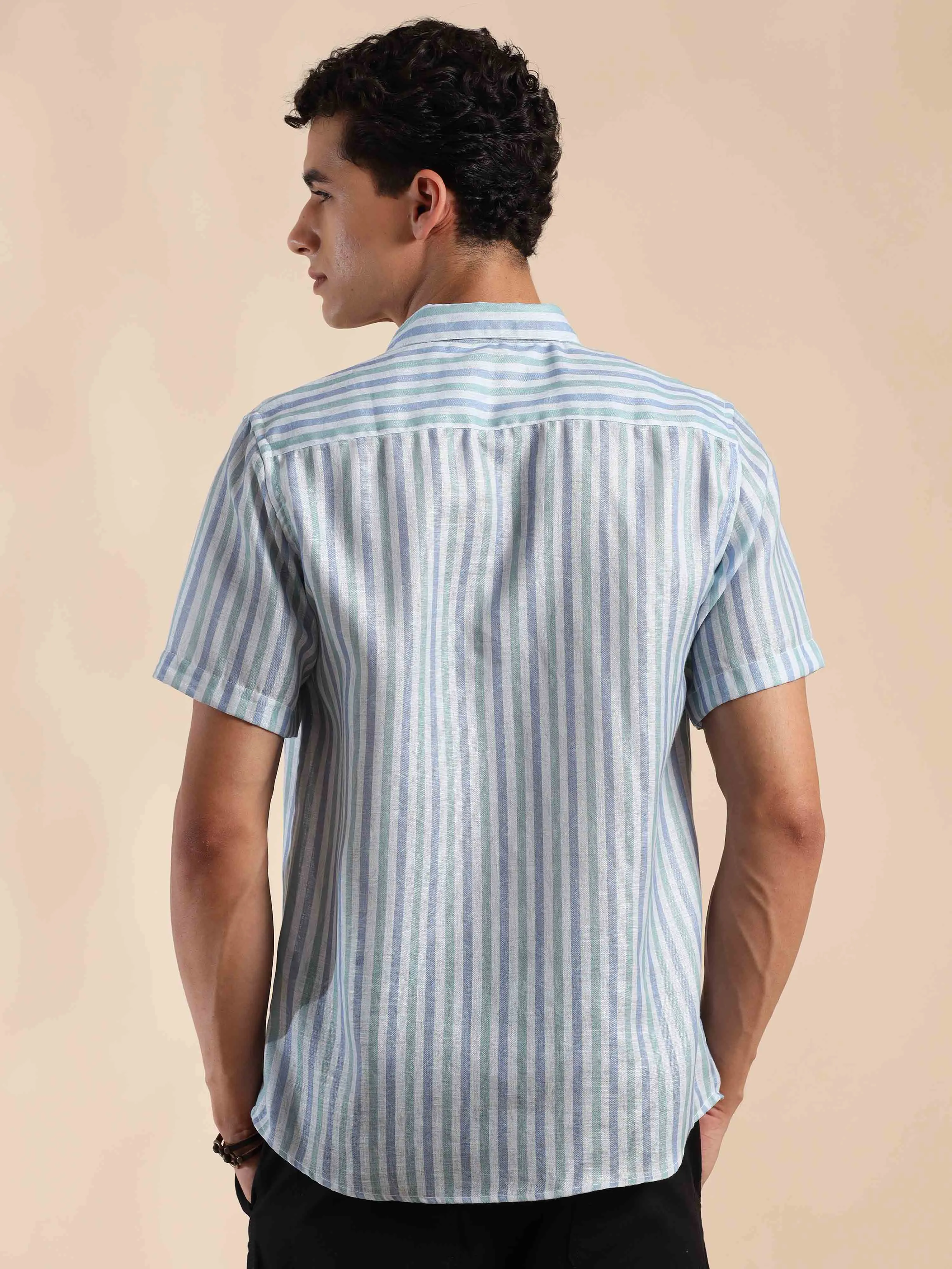 Summer Cascade Stripes Cotton Shirt