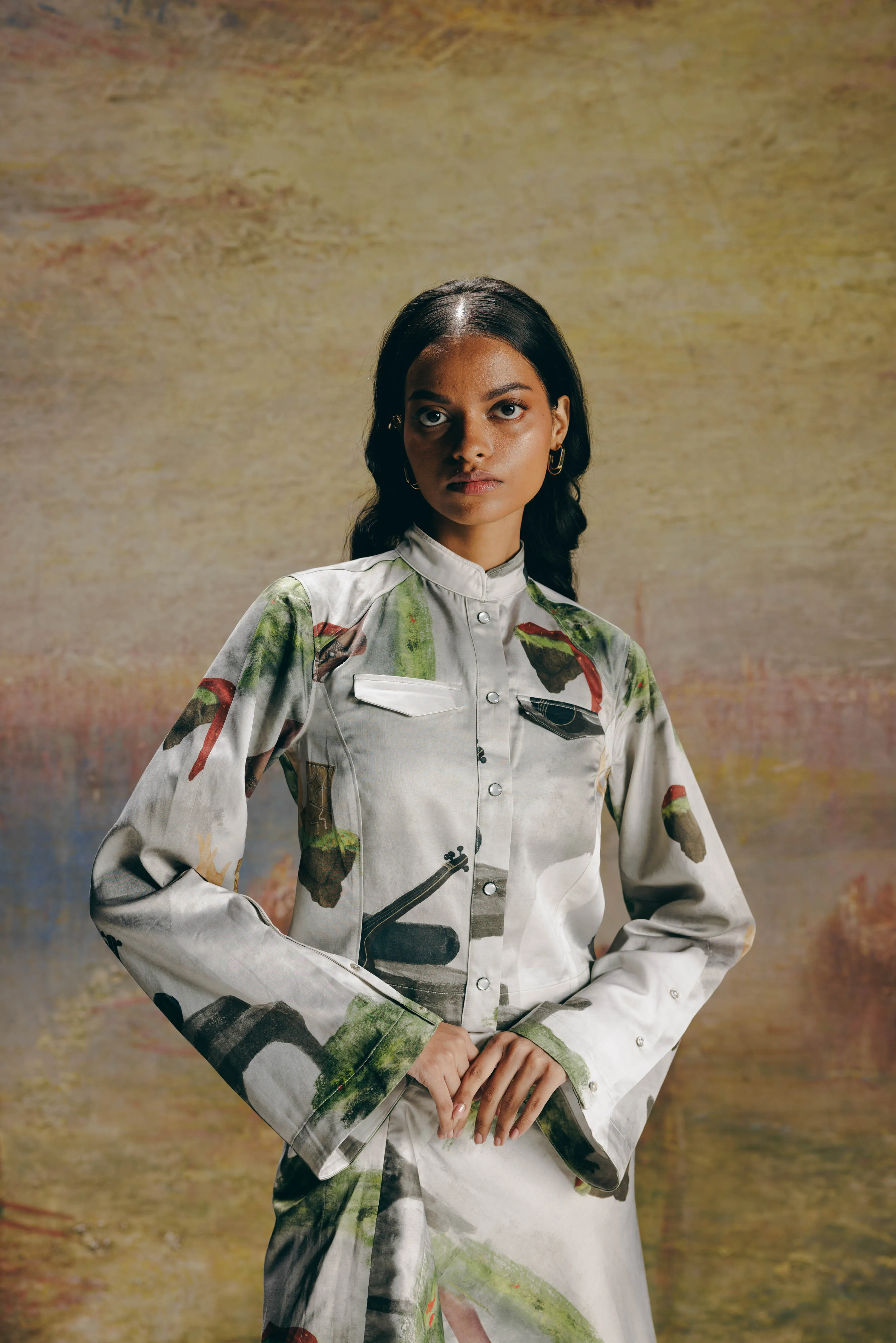 Surrealist Nehru Jacket & Skirt Co-ord