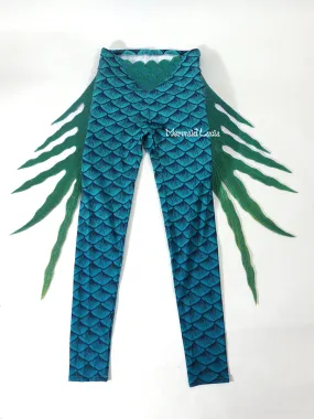 Swimmable Silicone Fin Scale Pants Mermaid Merman Tights Trousers