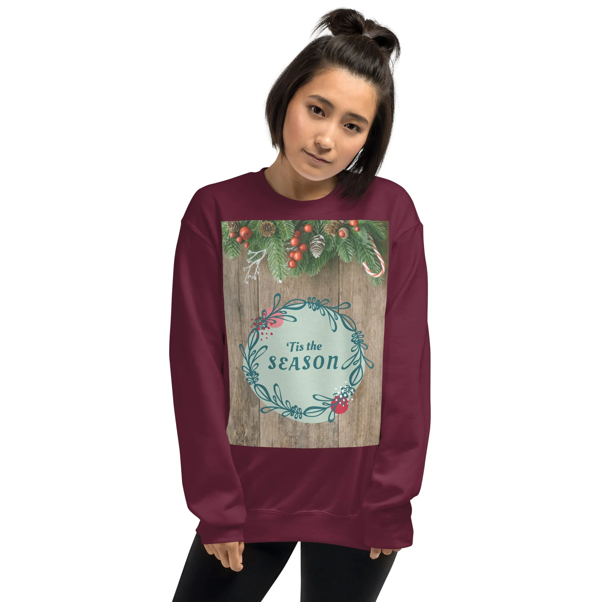 Tis The Season Christmas Sweatshirt (Glamourange Christmas Sweatshirt Womens)