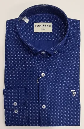 Tom Penn Long Sleeve Shirt - 806 Royal