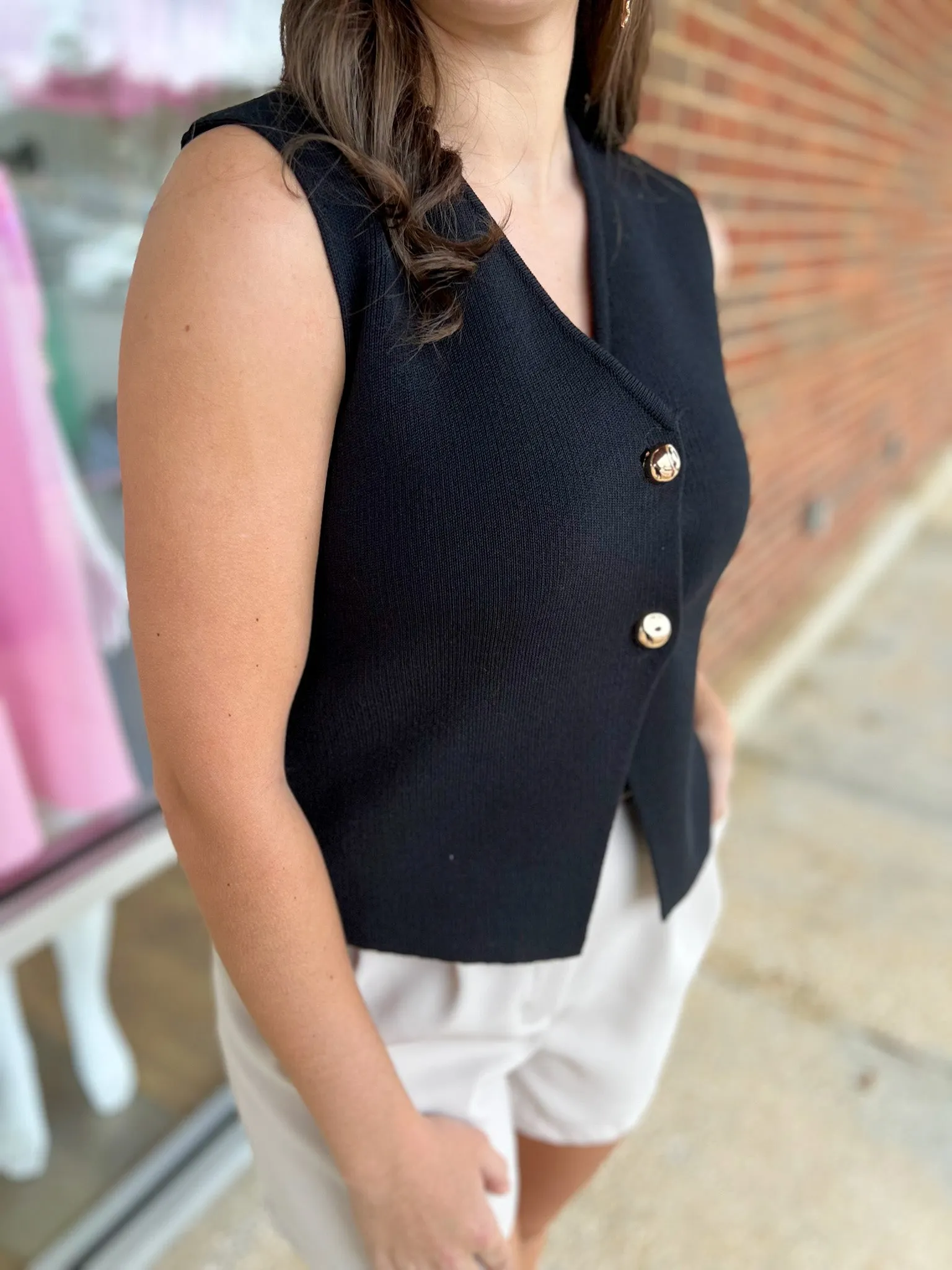 Total Class Act Black Knit Sweater Vest