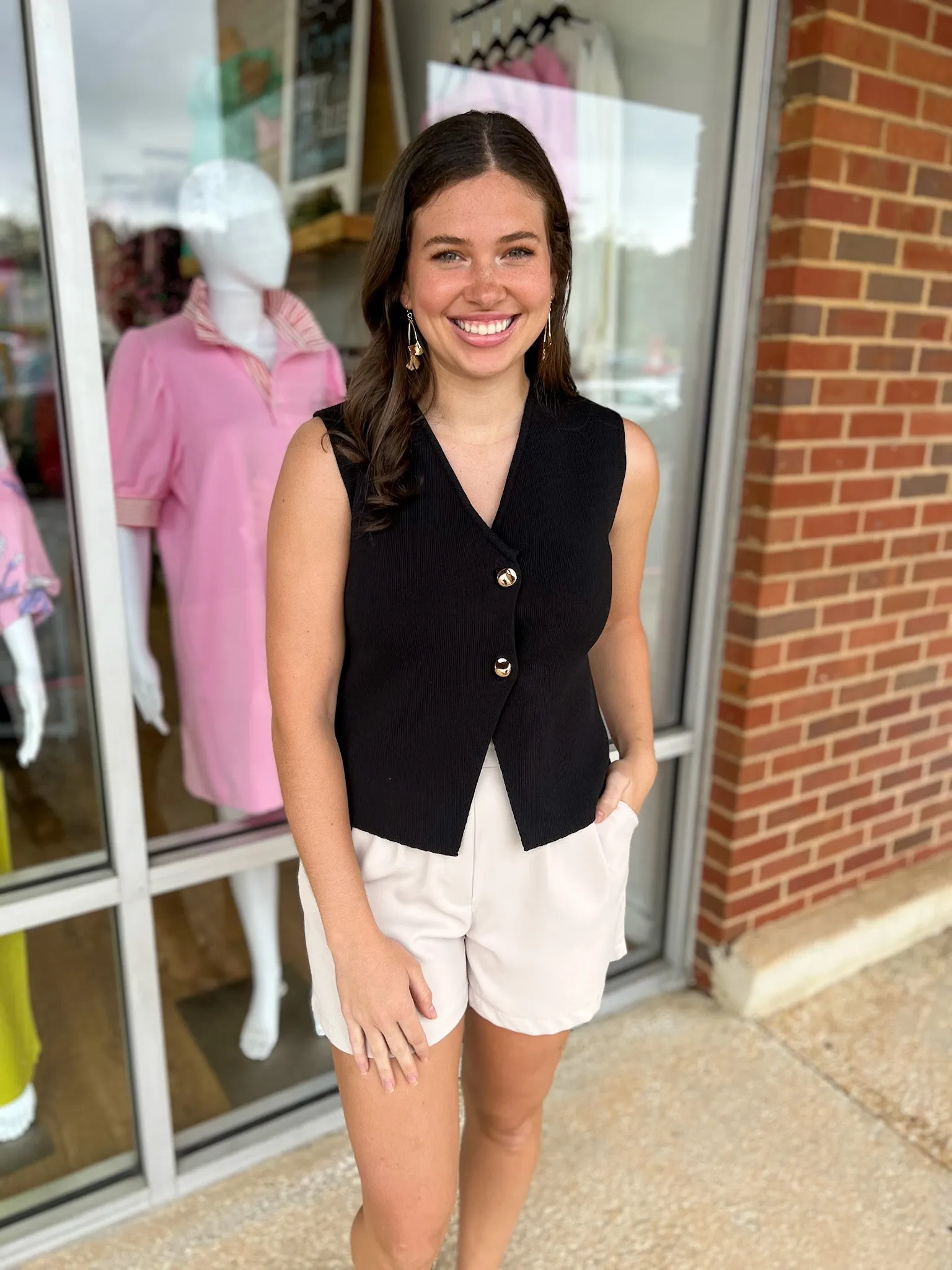 Total Class Act Black Knit Sweater Vest