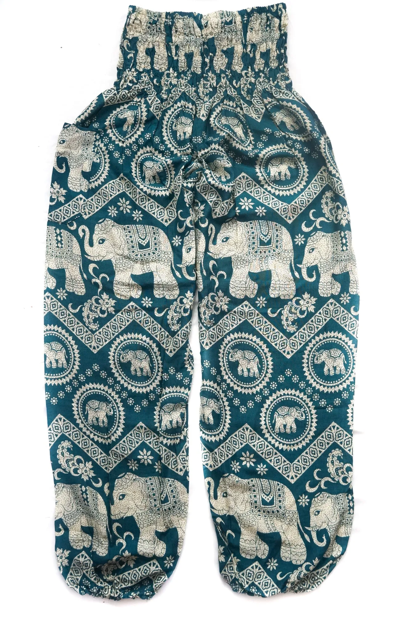 Turquoise Fun Elephant Harem Pants