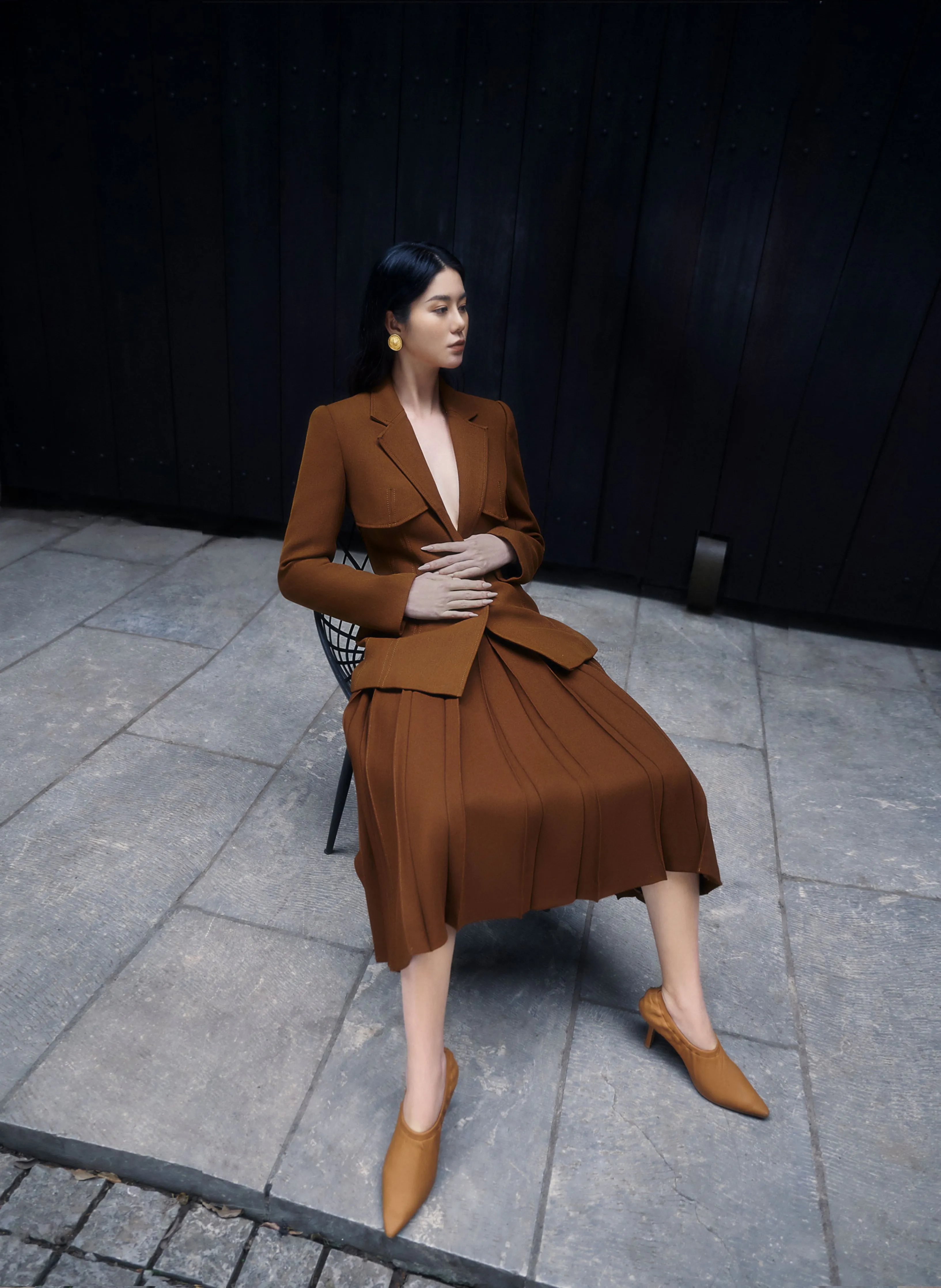 Two-Layers Cup Suit Blazer