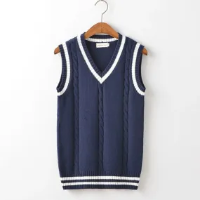 V-Neck Knit Sweater Vest
