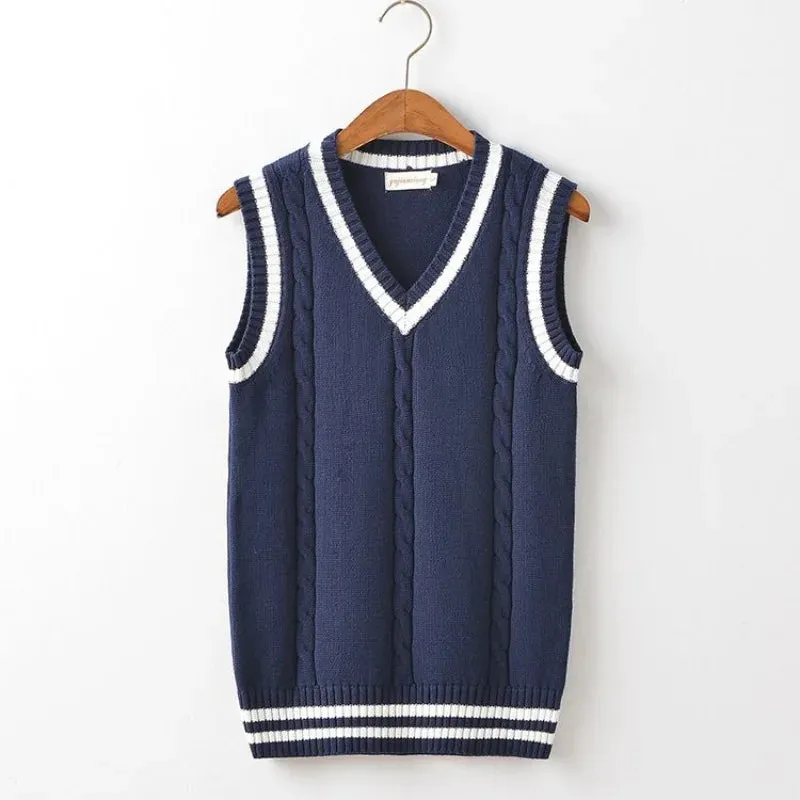 V-Neck Knit Sweater Vest