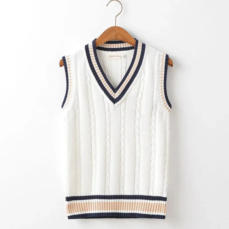 V-Neck Knit Sweater Vest