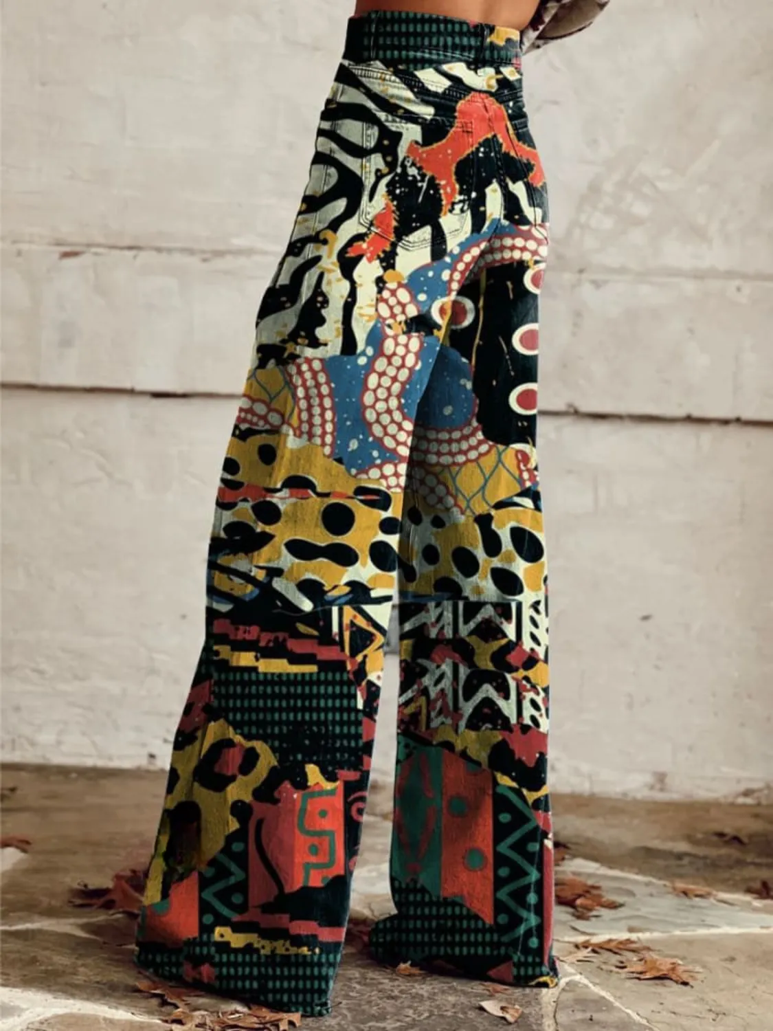Vintage Flared Pants with a Surrealist Twist
