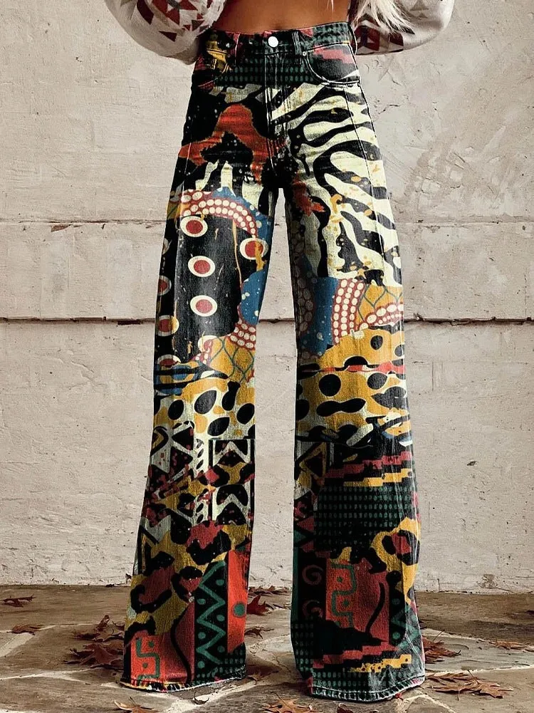 Vintage Flared Pants with a Surrealist Twist