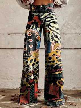 Vintage Flared Pants with a Surrealist Twist