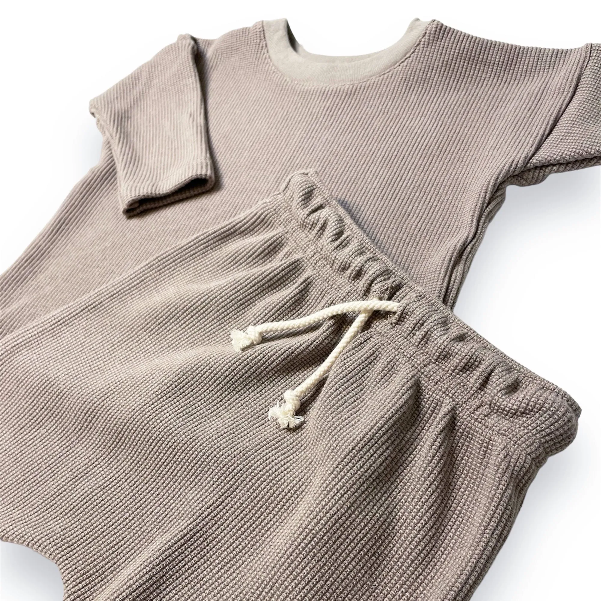 Waffle Harem Pant - Taupe