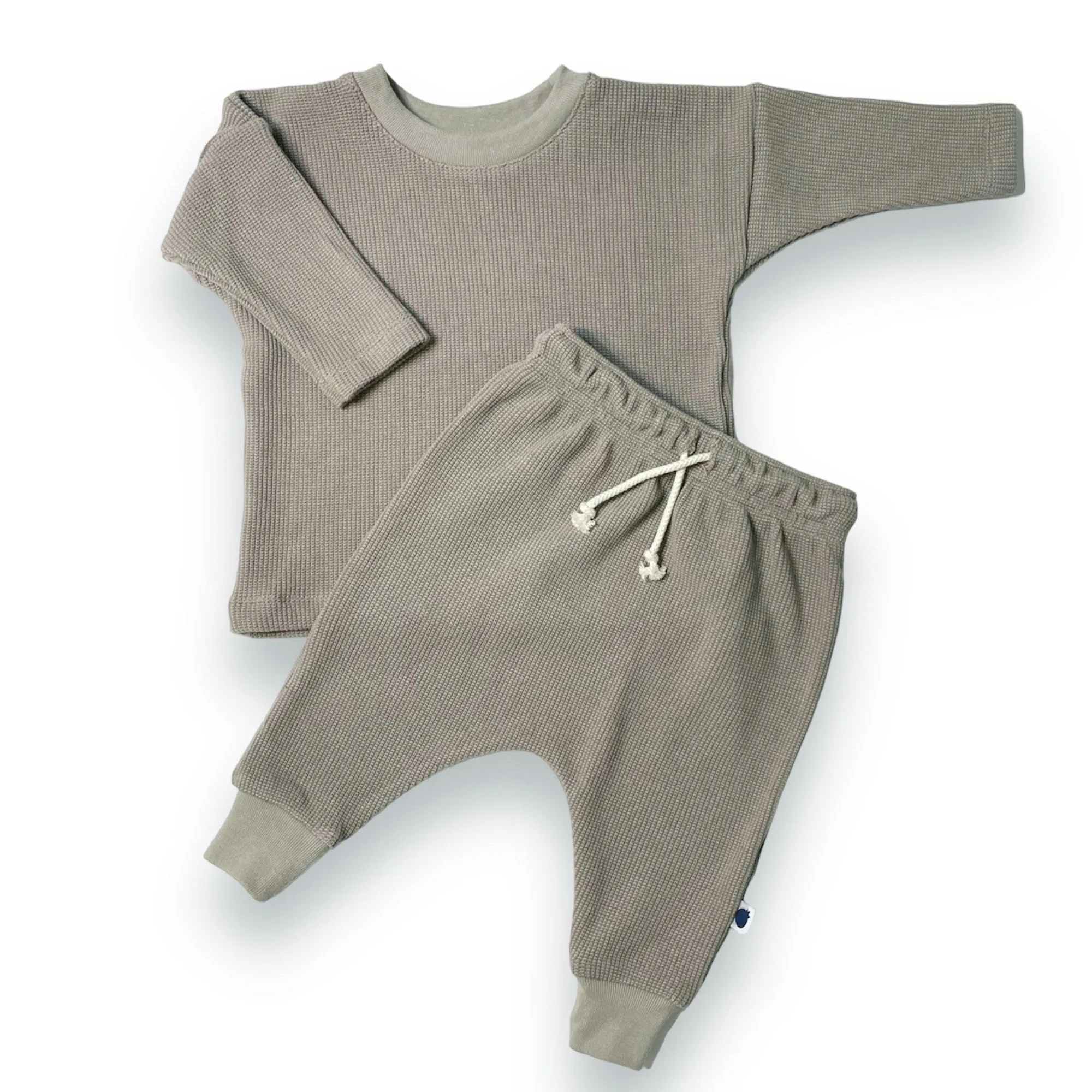 Waffle Harem Pant - Taupe