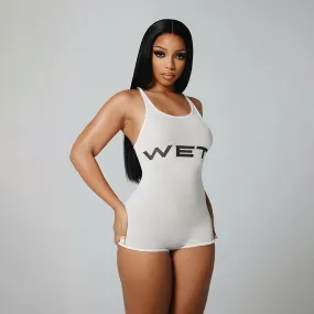 Wet Print Bodycon Short Jumpsuit