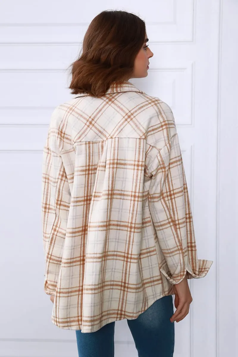 Womens Fall Outfits Fashion Clothes Shackets Flannel Plaid Button Down Long Sleeve Shirts Jackets 2024