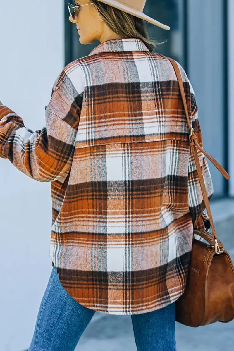 Womens Fall Outfits Fashion Clothes Shackets Flannel Plaid Button Down Long Sleeve Shirts Jackets 2024