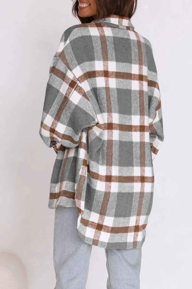 Womens Fall Outfits Fashion Clothes Shackets Flannel Plaid Button Down Long Sleeve Shirts Jackets 2024