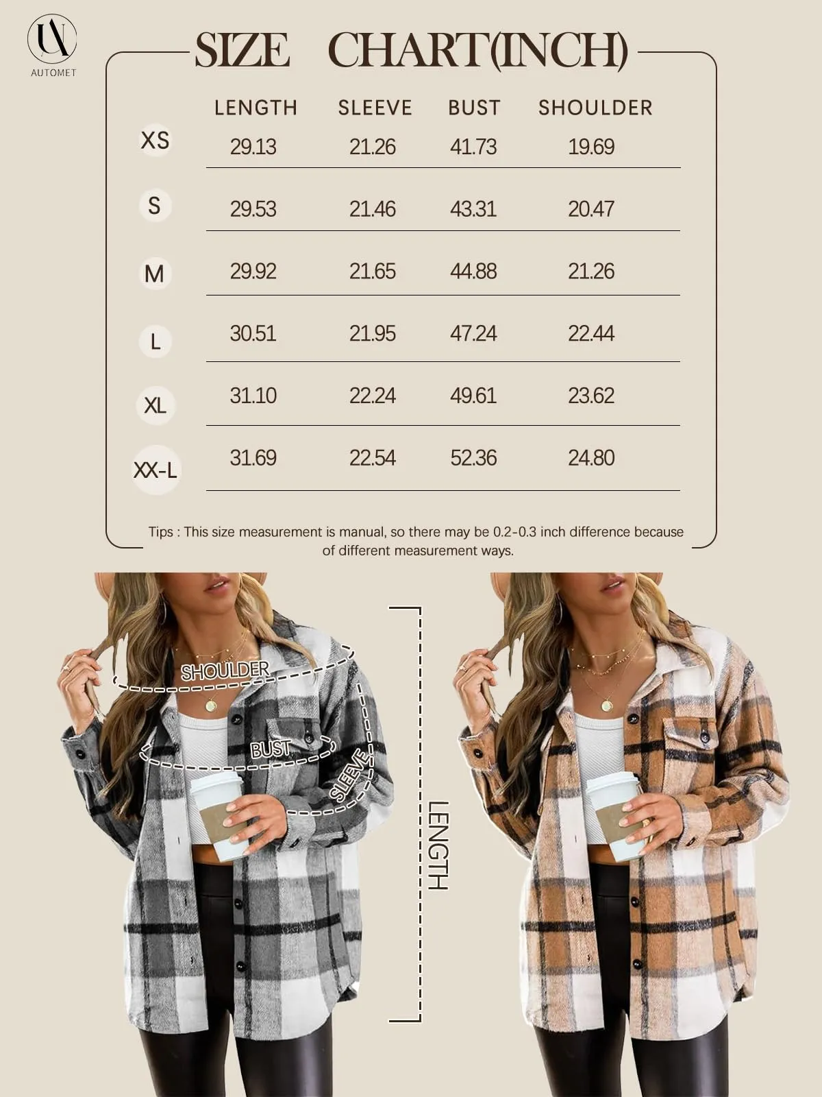 Womens Fall Outfits Fashion Clothes Shackets Flannel Plaid Button Down Long Sleeve Shirts Jackets 2024
