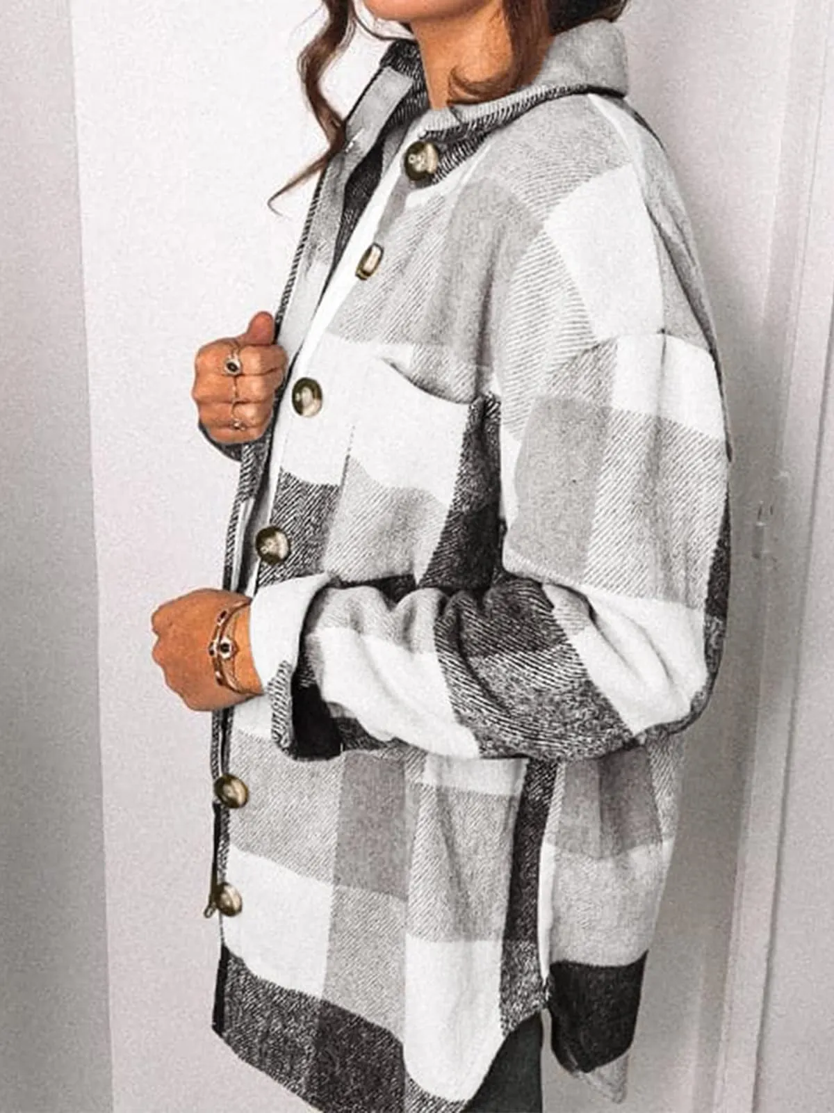 Womens Fall Outfits Fashion Clothes Shackets Flannel Plaid Button Down Long Sleeve Shirts Jackets 2024