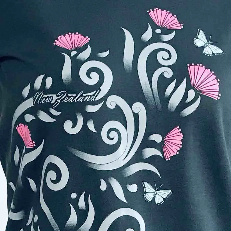 Womens New Zealand T Shirt - Pohutukawa