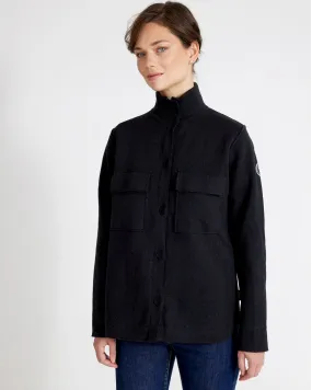 Women's Windproof Shirt Jacket- Black Melange