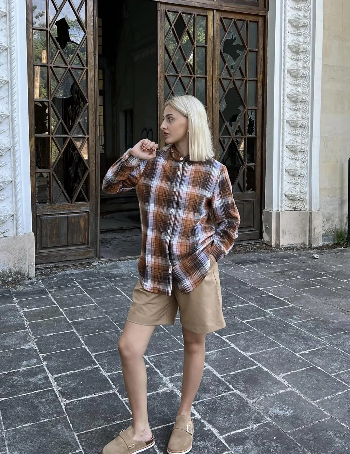 Zeagoo Flannel Shirt Women Button Down Long Sleeve Plaid Shirts