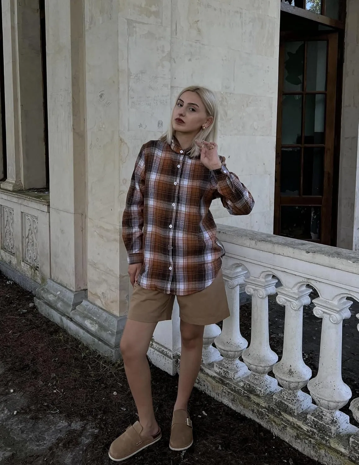 Zeagoo Flannel Shirt Women Button Down Long Sleeve Plaid Shirts