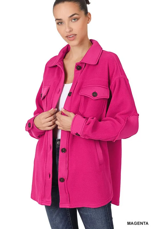 Zenana Clothing Oversized Basic Fleece Shacket