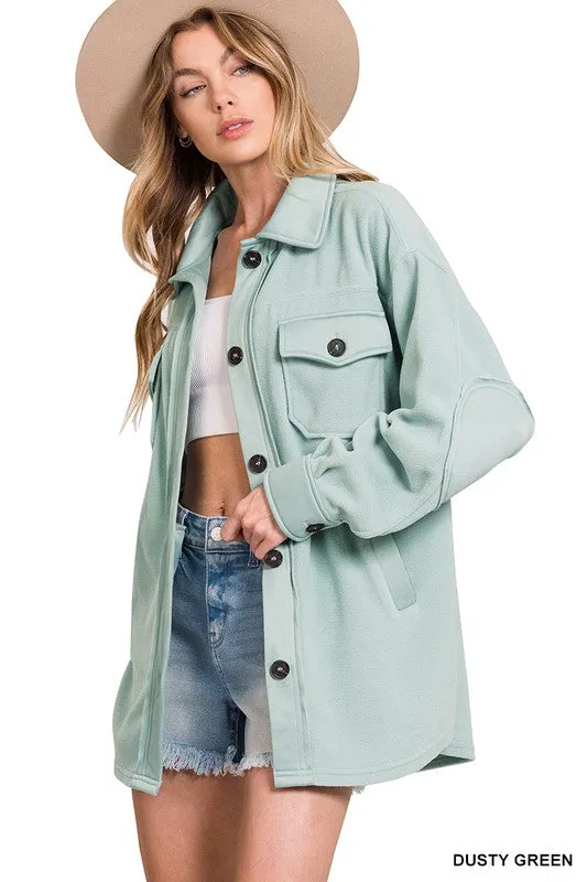 Zenana Clothing Oversized Basic Fleece Shacket