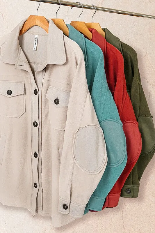 Zenana Clothing Oversized Basic Fleece Shacket