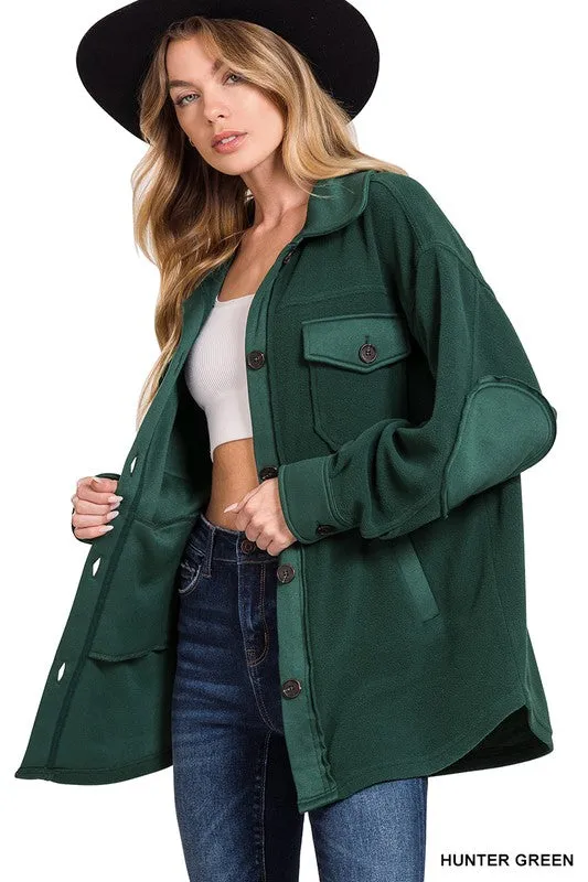 Zenana Clothing Oversized Basic Fleece Shacket