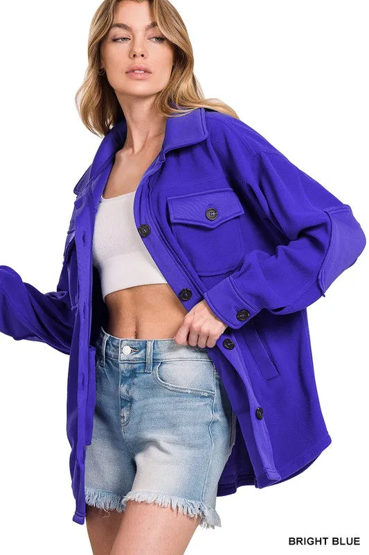 Zenana Clothing Oversized Basic Fleece Shacket
